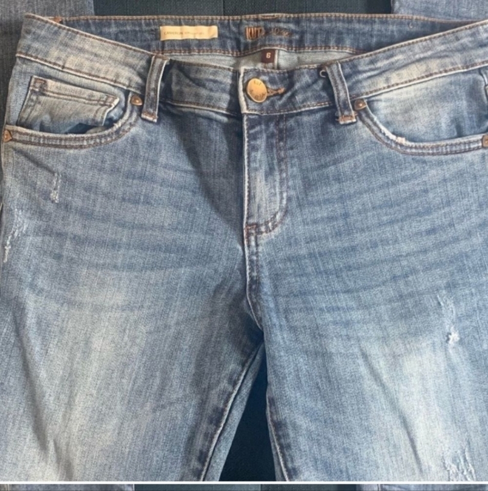 Kut from the kloth denim cropped jeans distressed size 6 - Picture 5 of 6